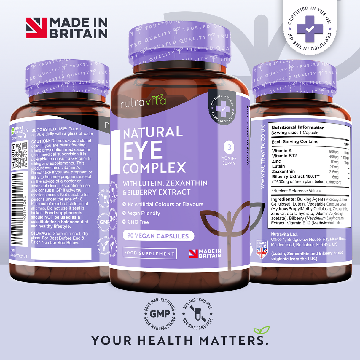 Vitamini za oko /prirodni/ - Natural Eye Complex 90 veganskih kapsula