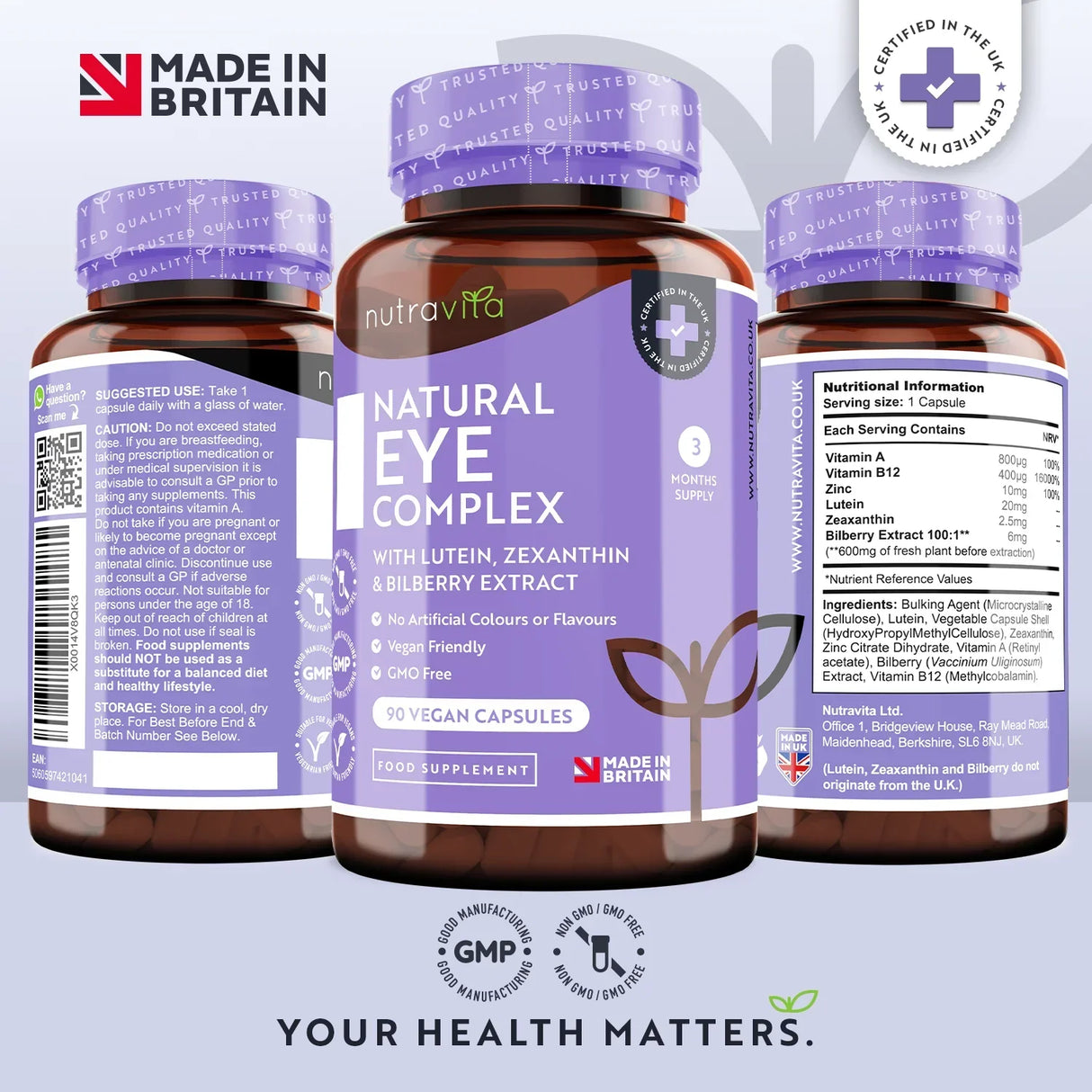 Vitamini za oko /prirodni/ - Natural Eye Complex 90 veganskih kapsula