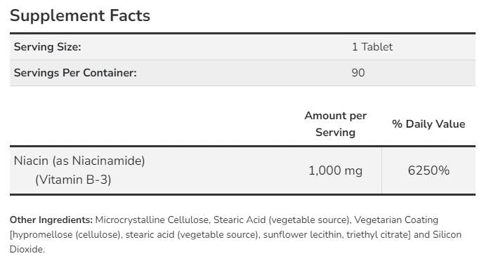 Niacinamid 1000 mg - 90 tableta