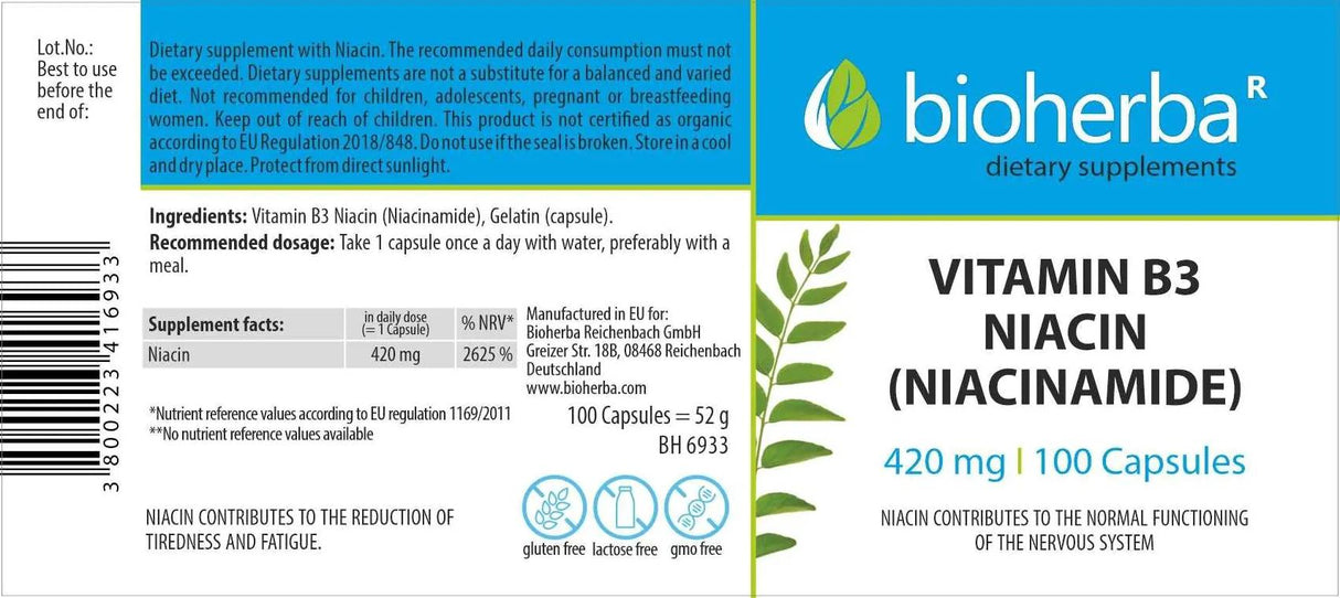 Niacinamid 420 mg - 100 kapsula