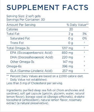 Nordijska ljepota Omega-3 | S uljem boražine - 60 gel kapsula