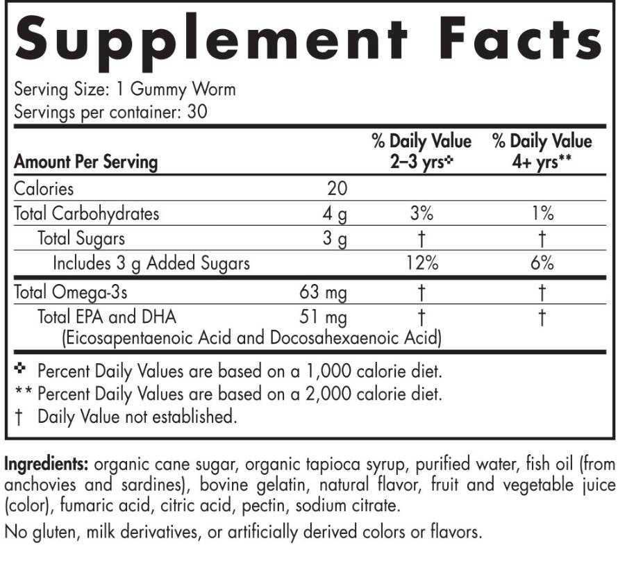 Nordic Omega-3 gumeni crvi 63 mg - 30 gel kapsula za žvakanje