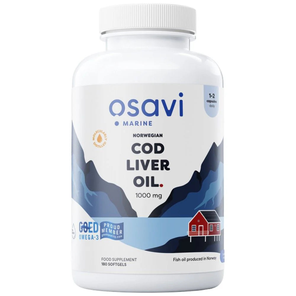 Norveško ulje jetre bakalara 1000 mg | S okusom limuna - 180 gel kapsula