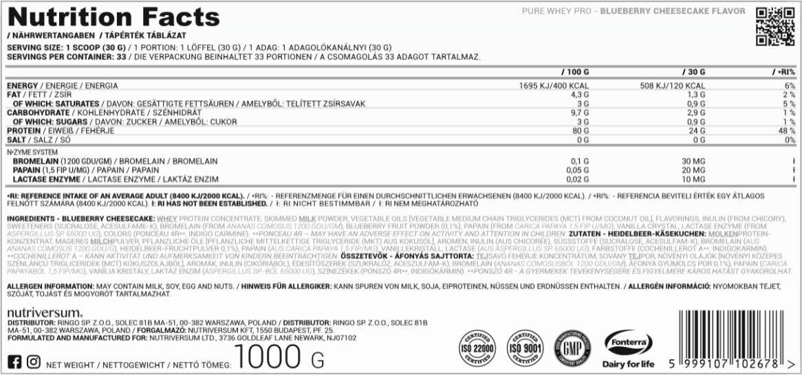 <tc>Nutriversum</tc> Whey Pro Pure | s N-Zyme sustavom [2000 grama, 66 doza]