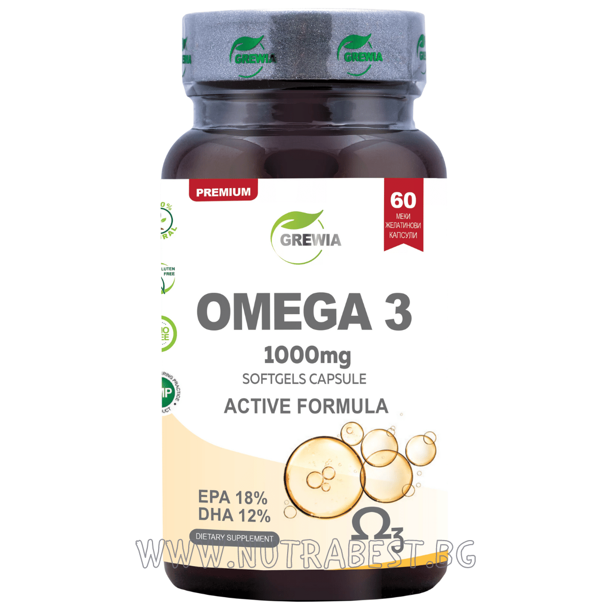 OMEGA 3 1000MG – AKTIVNA FORMULA /60 KAPSUL, 30 DOZA/ GREWIA
