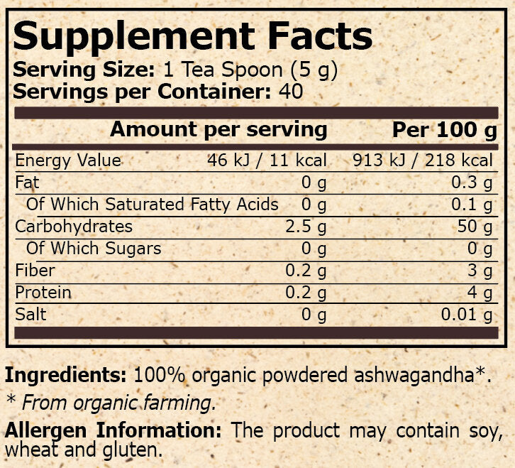 <tc>Pure Nutrition</tc> - ORGANSKA AŠVAGANDA - 200 g