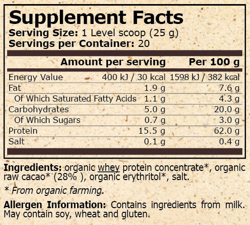 <tc>Pure Nutrition</tc> - ORGANSKI PROTEIN SIRUTKE S KAKAOM - 500 g