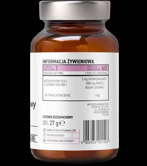 Češnjak bez mirisa 1000 mg 60 gel kapsula