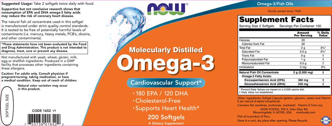 Omega 3 1000 mg/molekularno destilirana - 200 gel kapsula