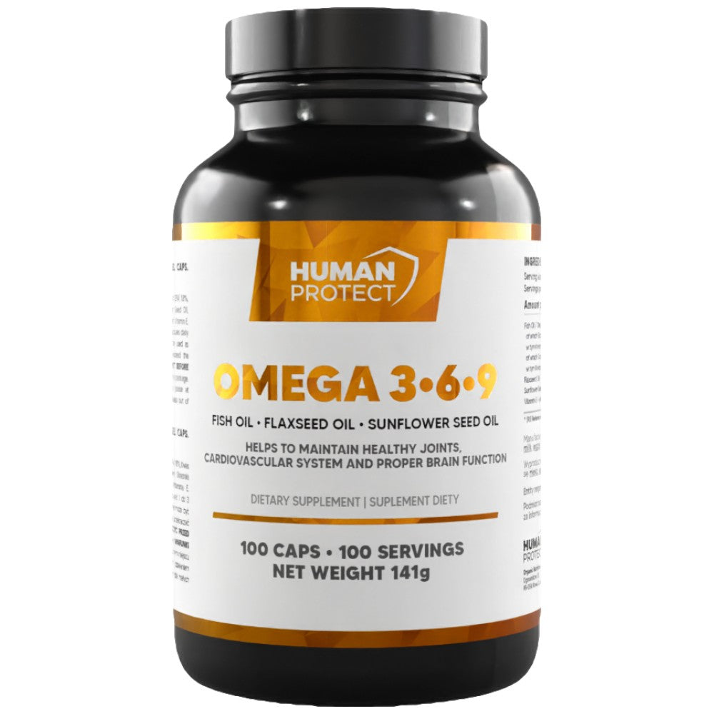 Omega 3-6-9 | s ribljim uljem, lanenim uljem & Suncokretovo ulje - 100 kapsula
