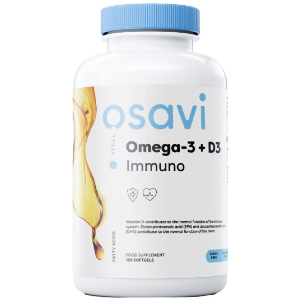 Omega-3 + D3 Immuno - 180 gel kapsula
