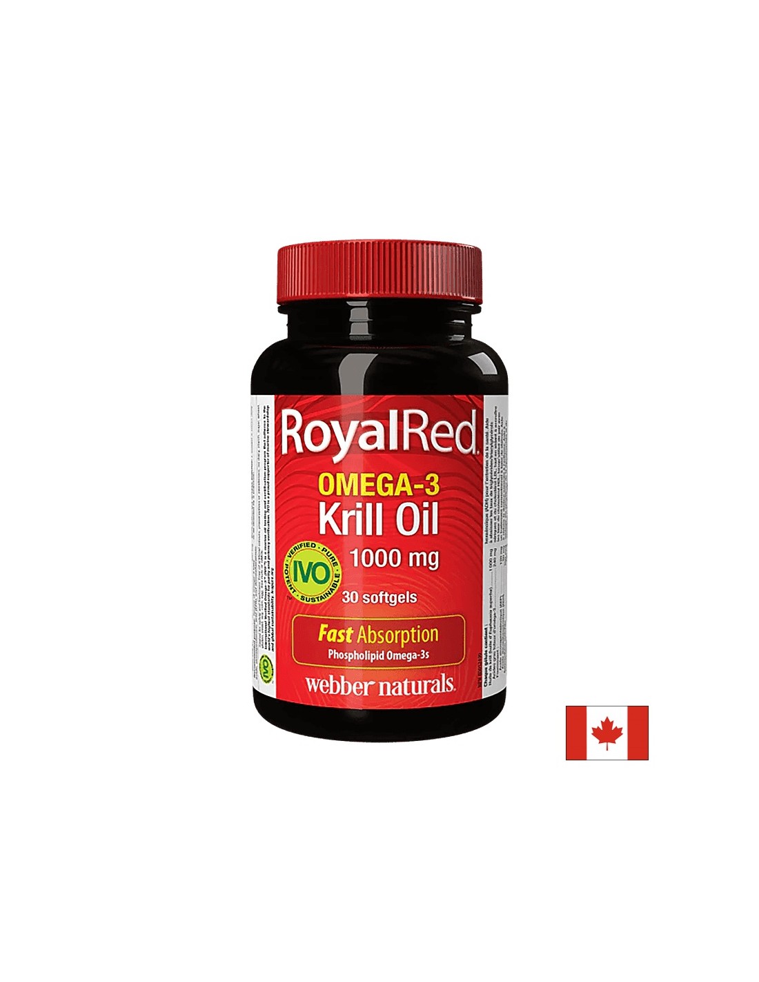 Omega-3 ulje krila RoyalRed® 1000 mg x 30 mekih kapsula <tc>Webber Naturals</tc>