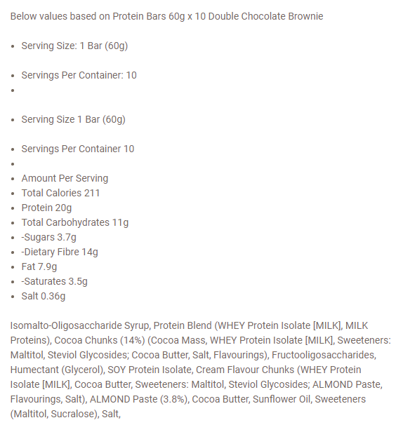 Optimum Protein Bars Box 10x60gr. - 0,600 kg