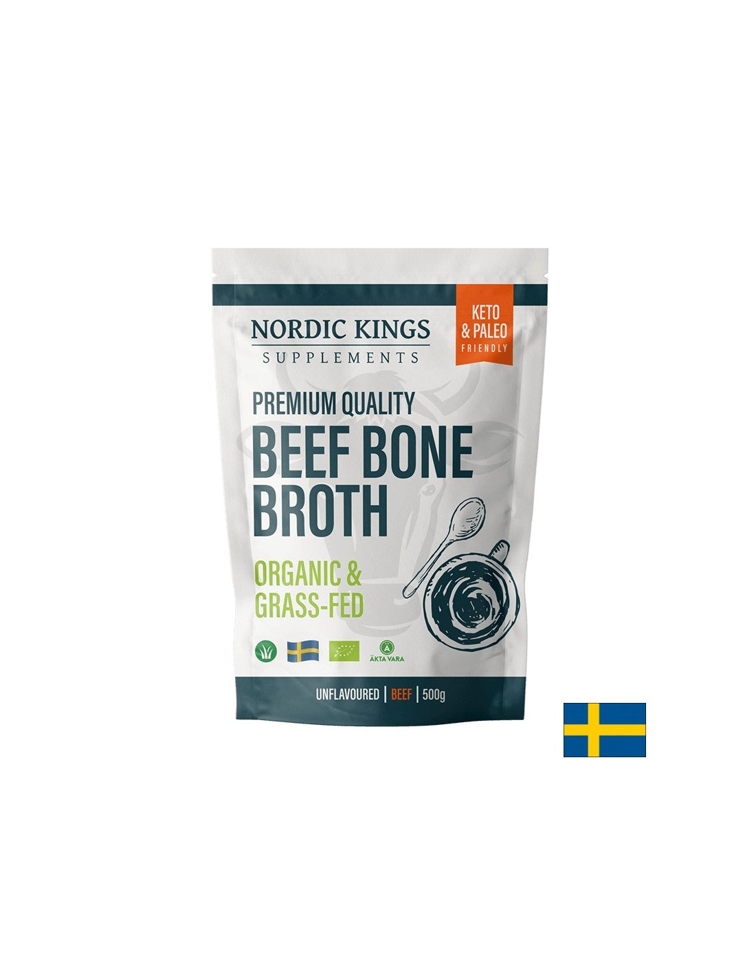 Goveđa koštana juha, bez okusa (organska), 500 g praha <tc>Nordic Kings</tc>