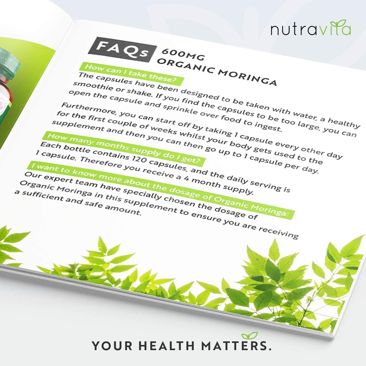 Organska Moringa - Bio Moringa 600 mg 120 veganskih kapsula
