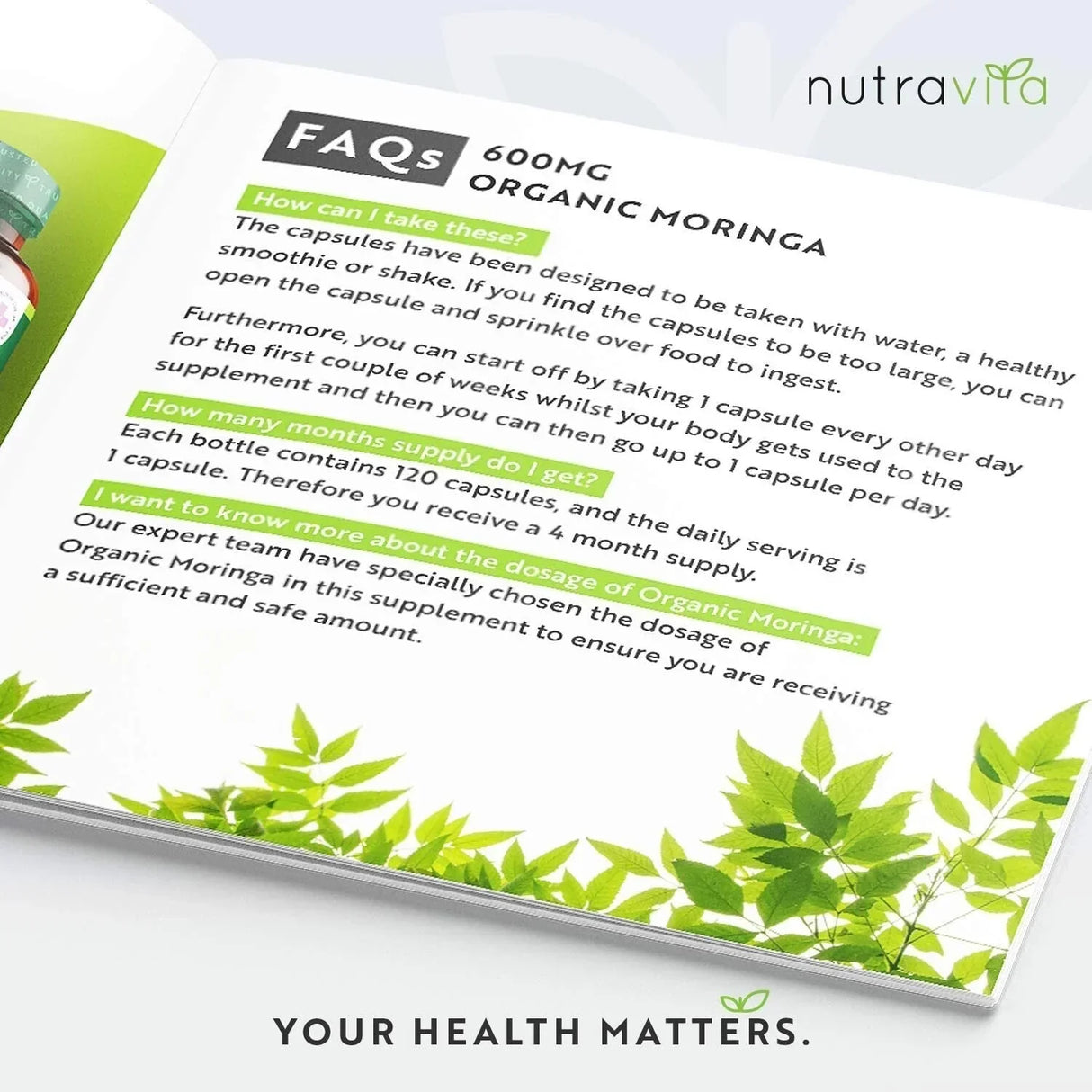 Organska Moringa - Bio Moringa 600 mg 120 veganskih kapsula