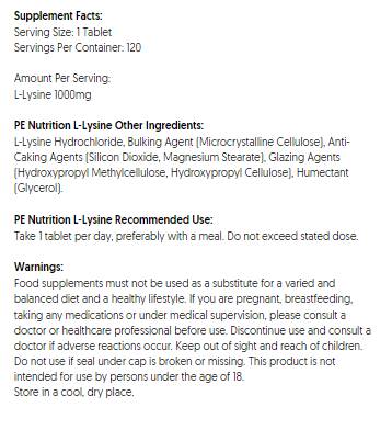 PE prehrana | L-lizin 1000 mg - 120 tableta