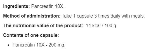Pancreatin 10x 200 mg - 100 kapsula