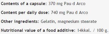 Pau D'Arco 370 mg - 100 kapsula
