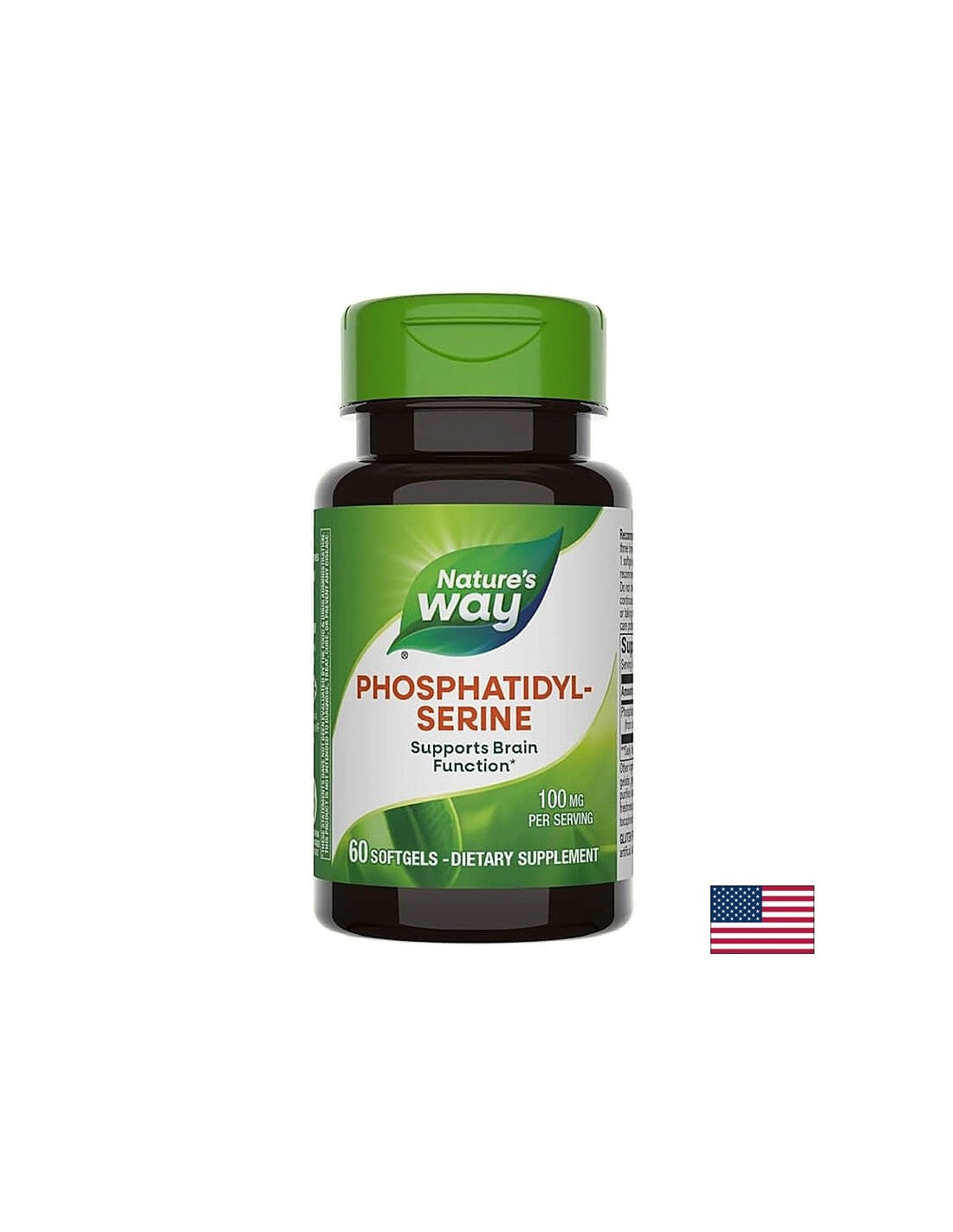 Fosfatidil-serin - Fosfatidil-serin - za zdravlje mozga - 100 mg, 60 mekih kapsula Nature's Way
