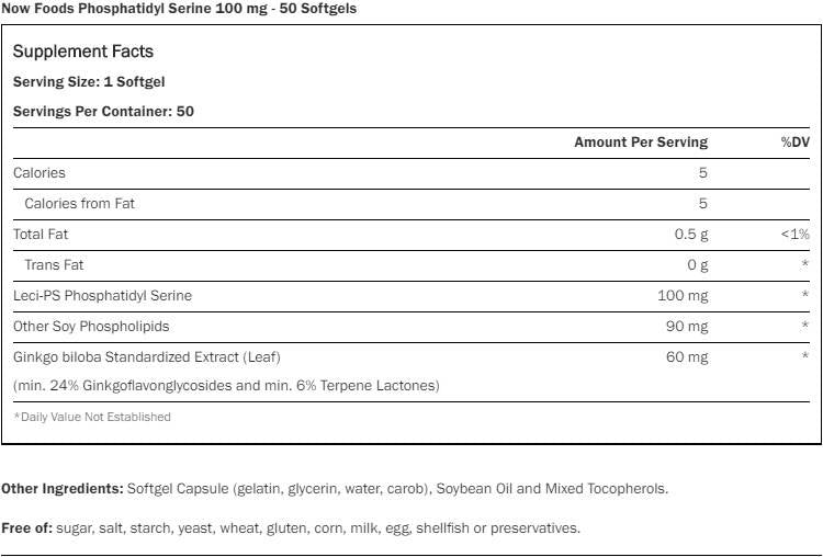 Phosphatidyl Serine 100 mg + Ginkgo [50 gel kapsula, 50 doza]