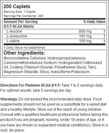 Platinum BCAA 8:1:1 - 200 kapsula