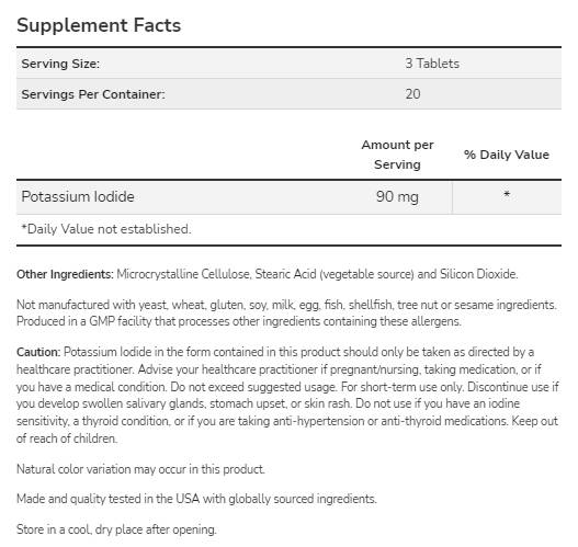 Kalijev jodid 30 mg - 60 tableta