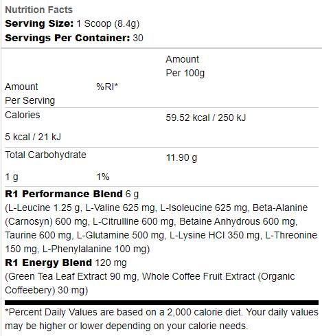 Pre-Amino Energy | sa zelenim čajem & Organska kava - 252 grama