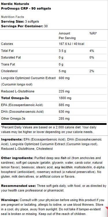 ProOmega CRP | S curcminom i glutationom - 90 gel kapsula