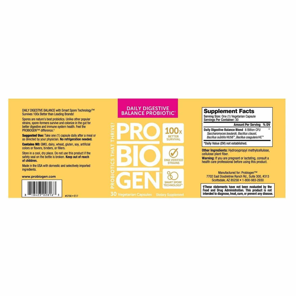 <tc>Probiogen</tc> Dnevna probavna ravnoteža - Probiotik - 30 kapsula
