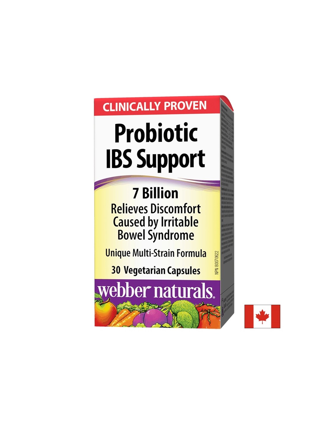 Probiotička podrška kod IBS-a/ Probiotička IBS 4 soja, 7 milijardi aktivnih probiotika x 30 kapsula <tc>Webber Naturals</tc>