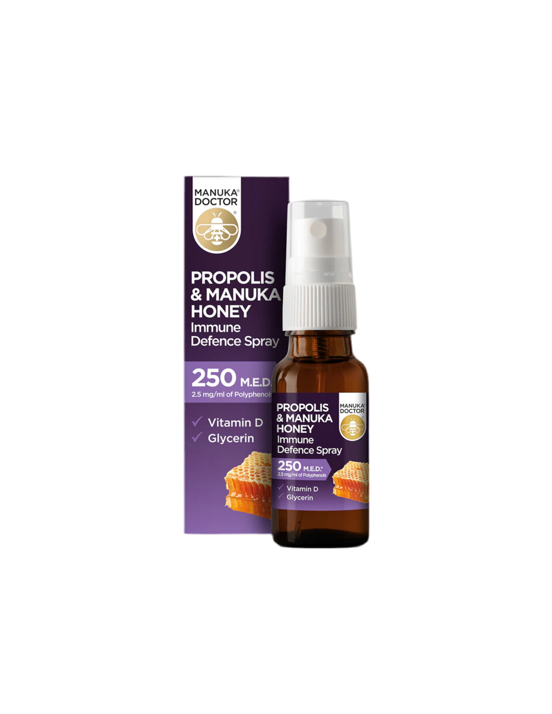 Propolis & Sprej za imunitet s manuka medom 250 MED/ Sprej za grlo s propolisom (250 MED), manuka medom i vitaminom D3, 20 ml