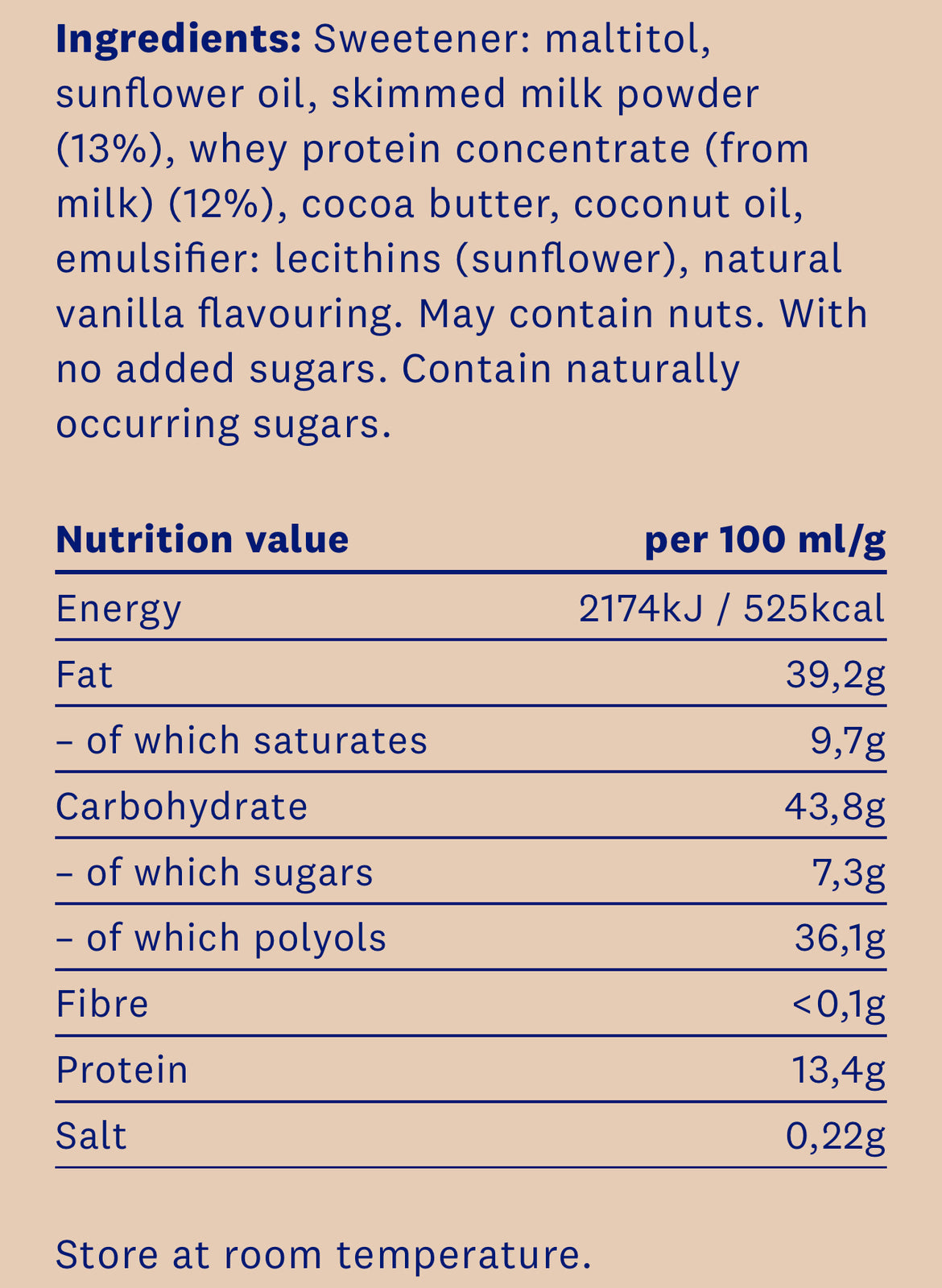 Proteinella White Chocolate 400 g - tekuća bijela čokolada bez dodanog šećera i bez palminog ulja