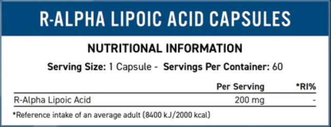 R-ALA 200 mg | R-alfa lipoična kiselina - 60 kapsula