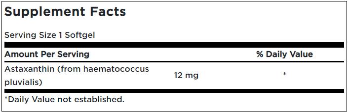 Astaksantin 12 mg - 30 gel kapsula