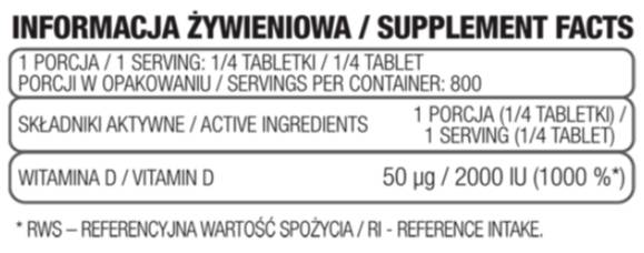 Vitamin D3 8000 IU 200 tableta