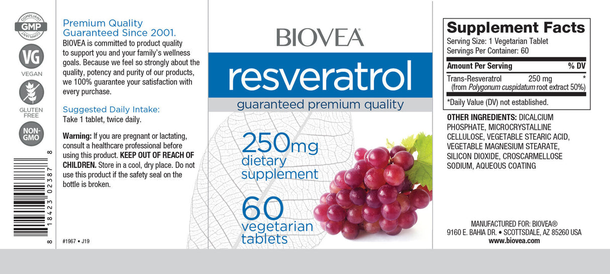 Resveratrol 250 mg/60 tab
