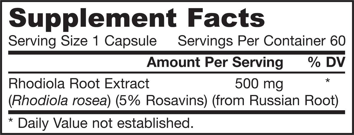 Rhodiola Rosea 500 mg 60 kapsula