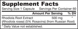 Rhodiola Rosea 500 mg 60 kapsula