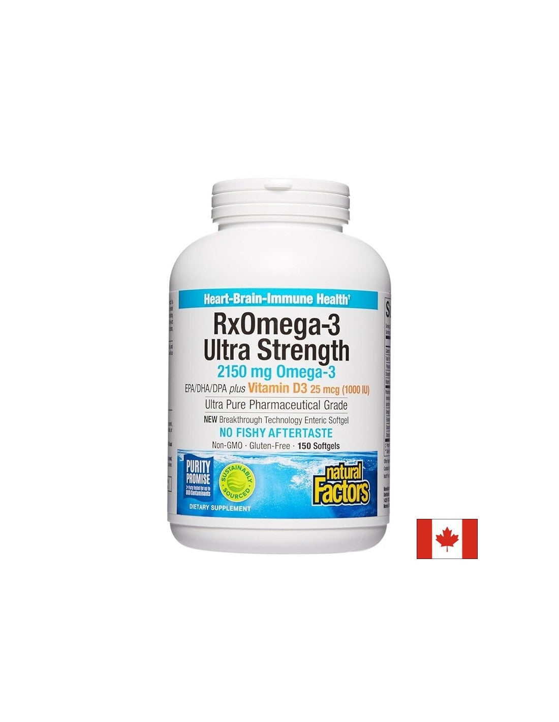 Rx Omega-3 Ultra Strength 2150 mg + vitamin D3 1000 IU, 150 softgel kapsula