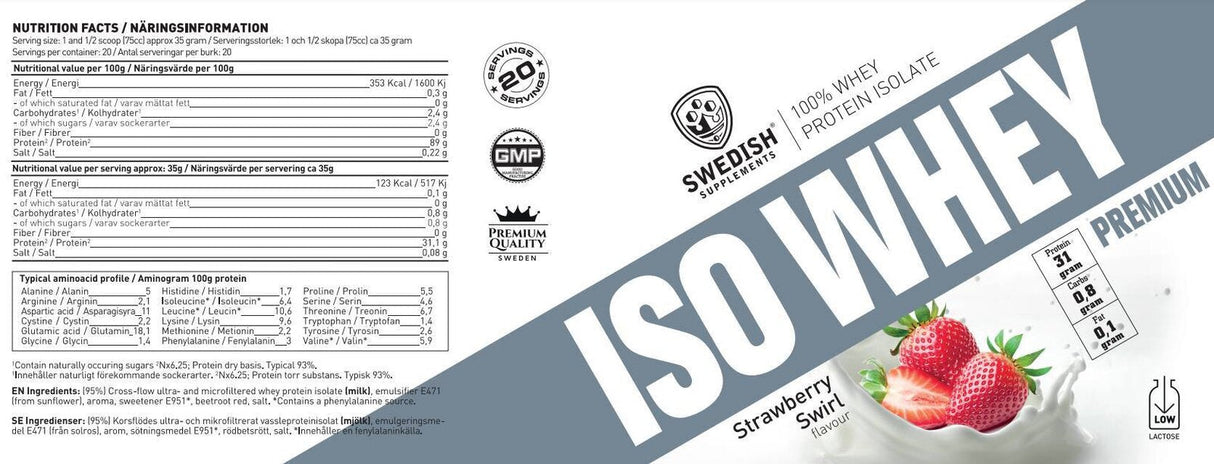 <tc>Swedish Supplements</tc> ISO Whey/Premium izolat proteina [700 grama, 20 doza]