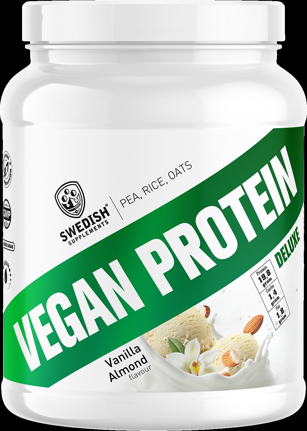 <tc>Swedish Supplements</tc> Veganski protein Deluxe | od graška, riže i zobi [750 grama, 27 doza]