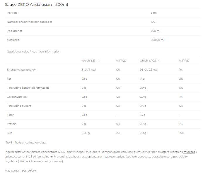 Umak Zero - Andaluzijski - 500 ml