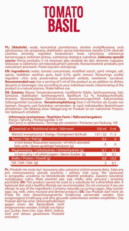 Umak bez kalorija | Bosiljak od rajčice - 500 ml