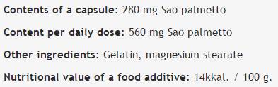 Saw Palmetto 280 mg - 100 kapsula