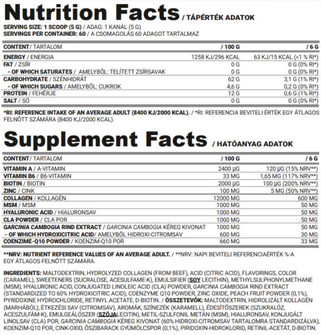 Sjaj | Kolagen - Hijaluronska kiselina - MSM - Q10 - Vitamini | Namijenjeno ženama - 300 grama