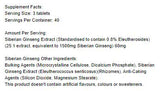 Sibirski ginseng 1500 mg - 120 tableta