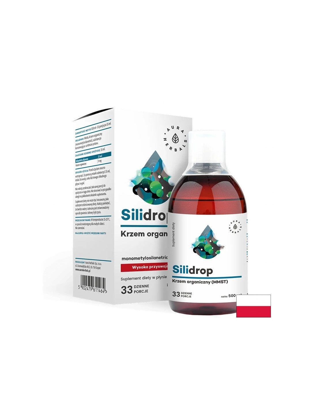 Njega kose, kože i noktiju - Organski silicij - Silidrop, 5 mg x 500 ml <tc>Aura Herbals</tc>