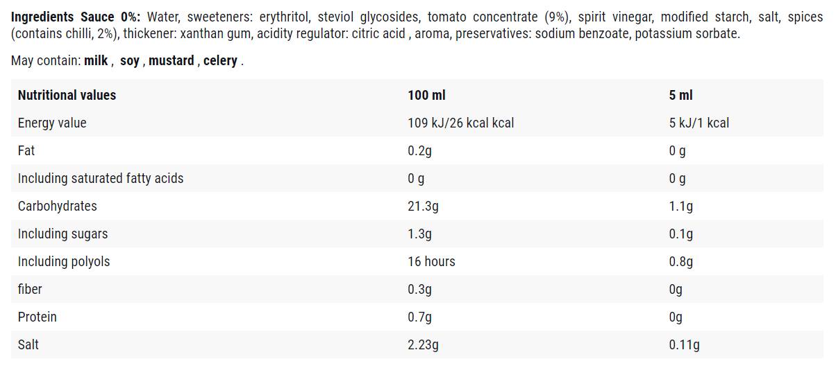 Začinjeni kečap/umak od 0 kalorija - 500 ml