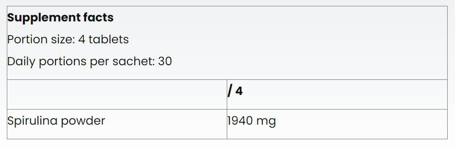 Spirulina 1940 mg - 120 tableta